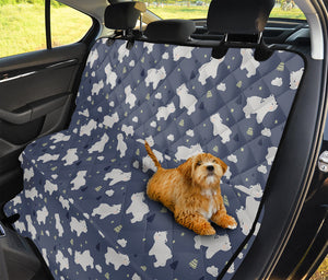 White Baby Polar Bear Pattern Print Pet Car Back Seat Cover