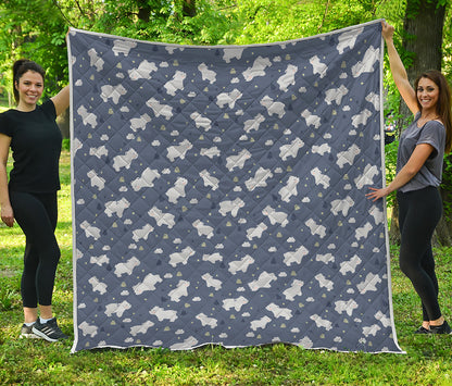 White Baby Polar Bear Pattern Print Quilt