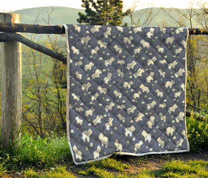White Baby Polar Bear Pattern Print Quilt