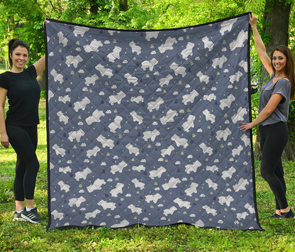 White Baby Polar Bear Pattern Print Quilt