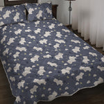 White Baby Polar Bear Pattern Print Quilt Bed Set