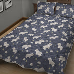 White Baby Polar Bear Pattern Print Quilt Bed Set