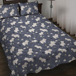 White Baby Polar Bear Pattern Print Quilt Bed Set