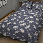 White Baby Polar Bear Pattern Print Quilt Bed Set