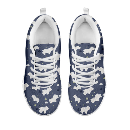 White Baby Polar Bear Pattern Print White Sneakers