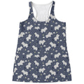White Baby Polar Bear Pattern Print Women's Racerback Tank Top