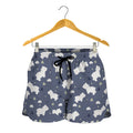 White Baby Polar Bear Pattern Print Women's Shorts