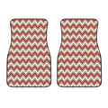 White Beige And Red Chevron Print Front Car Floor Mats