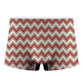 White Beige And Red Chevron Print Men's Boxer Briefs