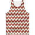 White Beige And Red Chevron Print Men's Tank Top