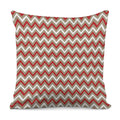 White Beige And Red Chevron Print Pillow Cover