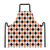 White Black And Orange Harlequin Print Apron