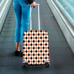 White Black And Orange Harlequin Print Luggage Cover