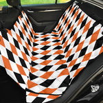 White Black And Orange Harlequin Print Pet Car Back Seat Cover
