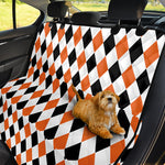 White Black And Orange Harlequin Print Pet Car Back Seat Cover