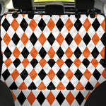 White Black And Orange Harlequin Print Pet Car Back Seat Cover