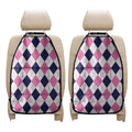 White Blue And Pink Argyle Pattern Print Car Seat Organizers