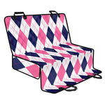 White Blue And Pink Argyle Pattern Print Pet Car Back Seat Cover
