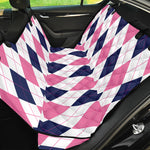 White Blue And Pink Argyle Pattern Print Pet Car Back Seat Cover