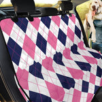White Blue And Pink Argyle Pattern Print Pet Car Back Seat Cover