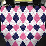 White Blue And Pink Argyle Pattern Print Pet Car Back Seat Cover