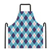 White Blue And Red Argyle Pattern Print Apron