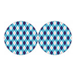 White Blue And Red Argyle Pattern Print Car Coasters
