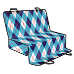 White Blue And Red Argyle Pattern Print Pet Car Back Seat Cover