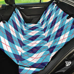 White Blue And Red Argyle Pattern Print Pet Car Back Seat Cover