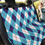 White Blue And Red Argyle Pattern Print Pet Car Back Seat Cover