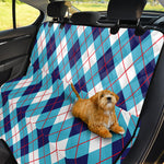 White Blue And Red Argyle Pattern Print Pet Car Back Seat Cover