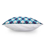 White Blue And Red Argyle Pattern Print Pillow Cover