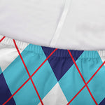 White Blue And Red Argyle Pattern Print Sofa Cover