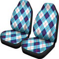 White Blue And Red Argyle Pattern Print Universal Fit Car Seat Covers