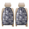 White Blue Skull Floral Pattern Print Car Seat Organizers