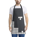 White Brick Puzzle Video Game Print Apron