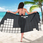 White Brick Puzzle Video Game Print Beach Sarong Wrap