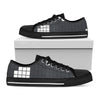 White Brick Puzzle Video Game Print Black Low Top Shoes