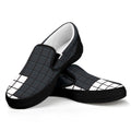 White Brick Puzzle Video Game Print Black Slip On Sneakers