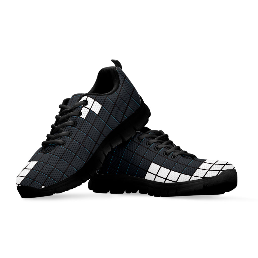 White Brick Puzzle Video Game Print Black Sneakers
