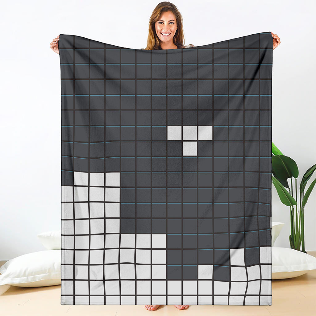 White Brick Puzzle Video Game Print Blanket