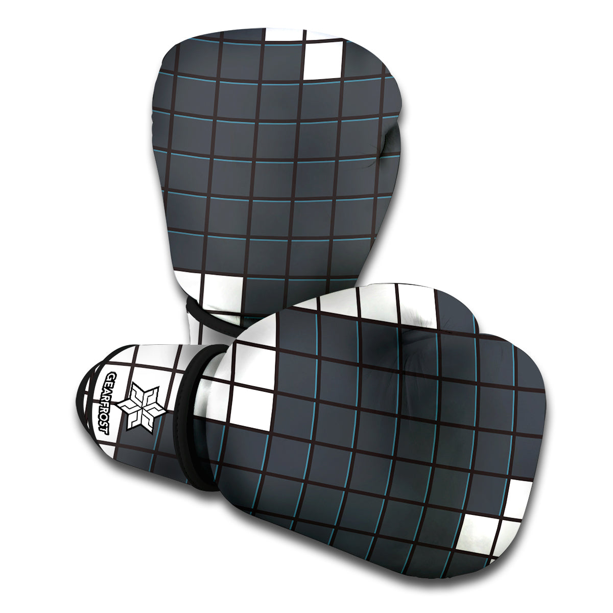 White Brick Puzzle Video Game Print Boxing Gloves