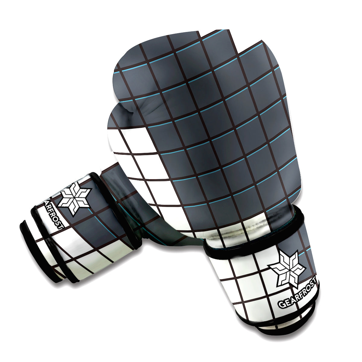 White Brick Puzzle Video Game Print Boxing Gloves
