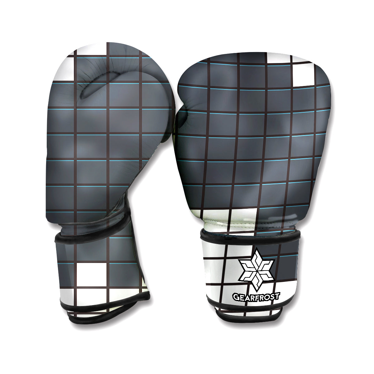 White Brick Puzzle Video Game Print Boxing Gloves