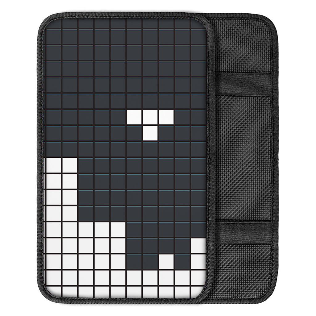 White Brick Puzzle Video Game Print Car Center Console Cover