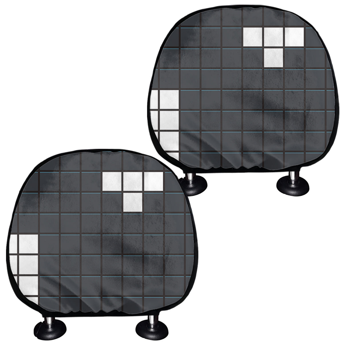 White Brick Puzzle Video Game Print Car Headrest Covers