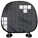 White Brick Puzzle Video Game Print Car Headrest Covers