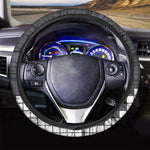 White Brick Puzzle Video Game Print Car Steering Wheel Cover