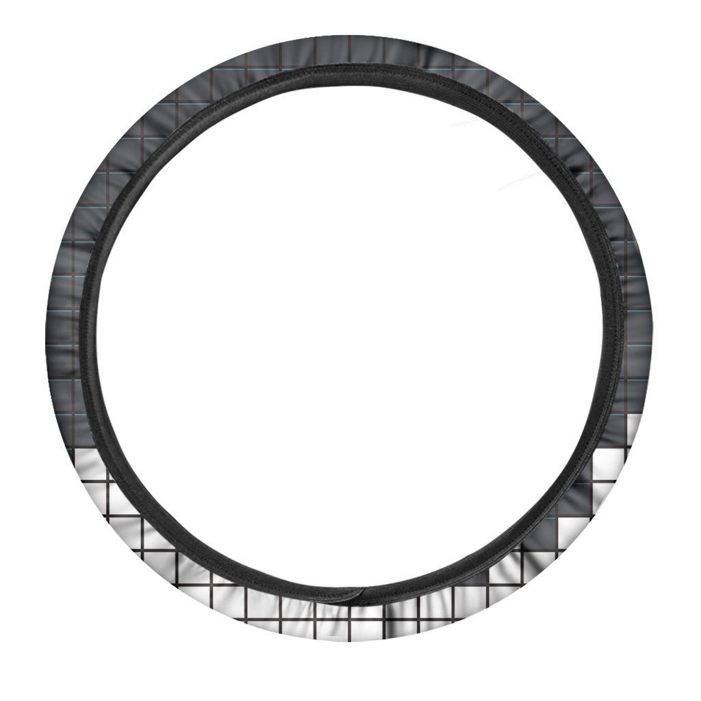 White Brick Puzzle Video Game Print Car Steering Wheel Cover