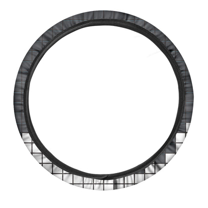 White Brick Puzzle Video Game Print Car Steering Wheel Cover